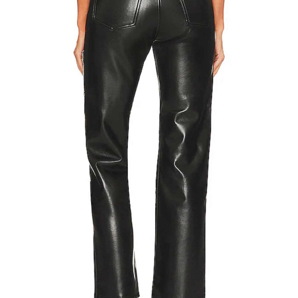 AGOLDE Recycled Leather 90s Pinch Waist High Rise Straight Pants Detox | size 28 - Picture 9 of 10